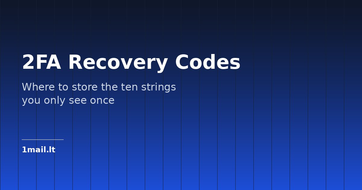 What Are 2FA Recovery Codes? How to Store Them So They Actually Work